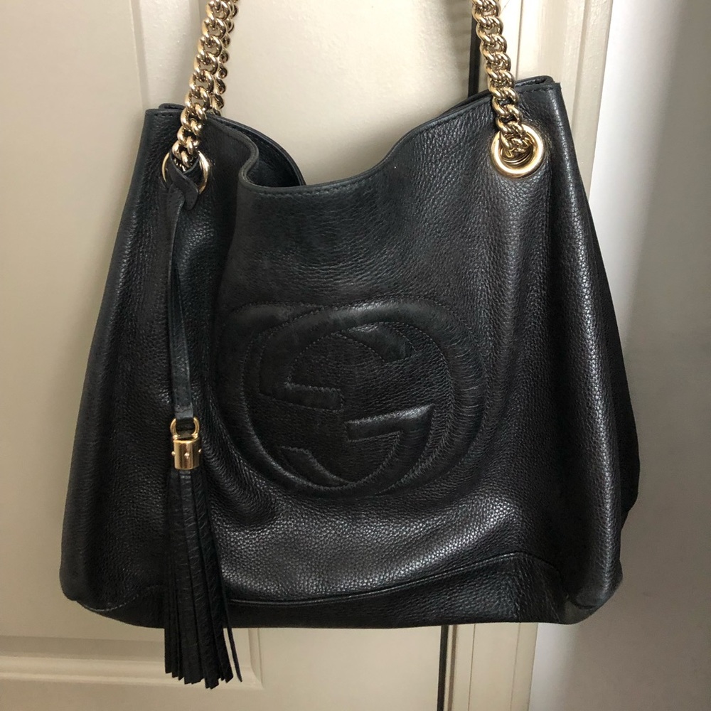 Authentic Gucci Soho Medium Black Shoulder Bag